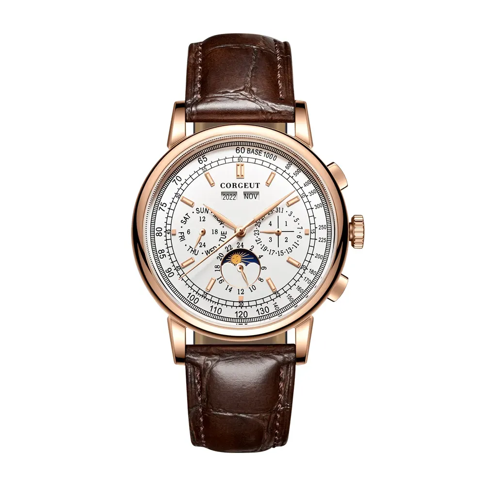 Montre Corgeut Automatique 41 mm – Rose or blanc