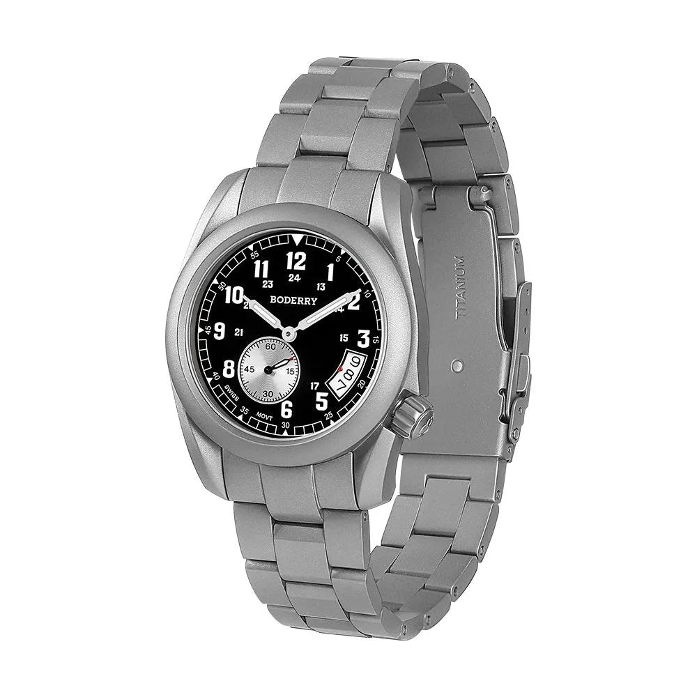 Montre Boderry Quartz 38 mm – Bracelet noir