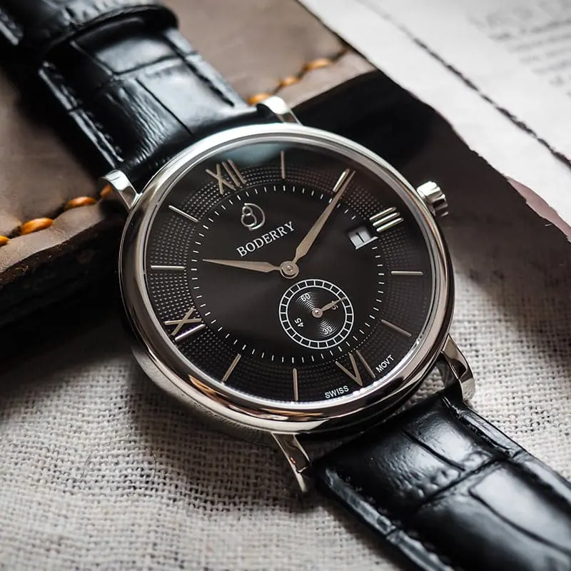 Montre Boderry Quartz 40 mm – Cuir