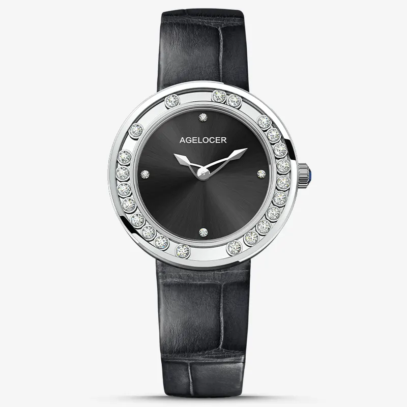 Montre Agelocer Quartz 36 mm – Argent noir