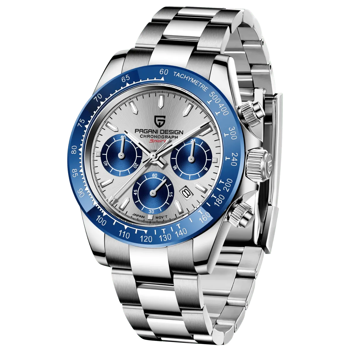 Montre Pagani Design PD-1644 Méca-quartz 40 mm – Bleu / Bracelet Oyster