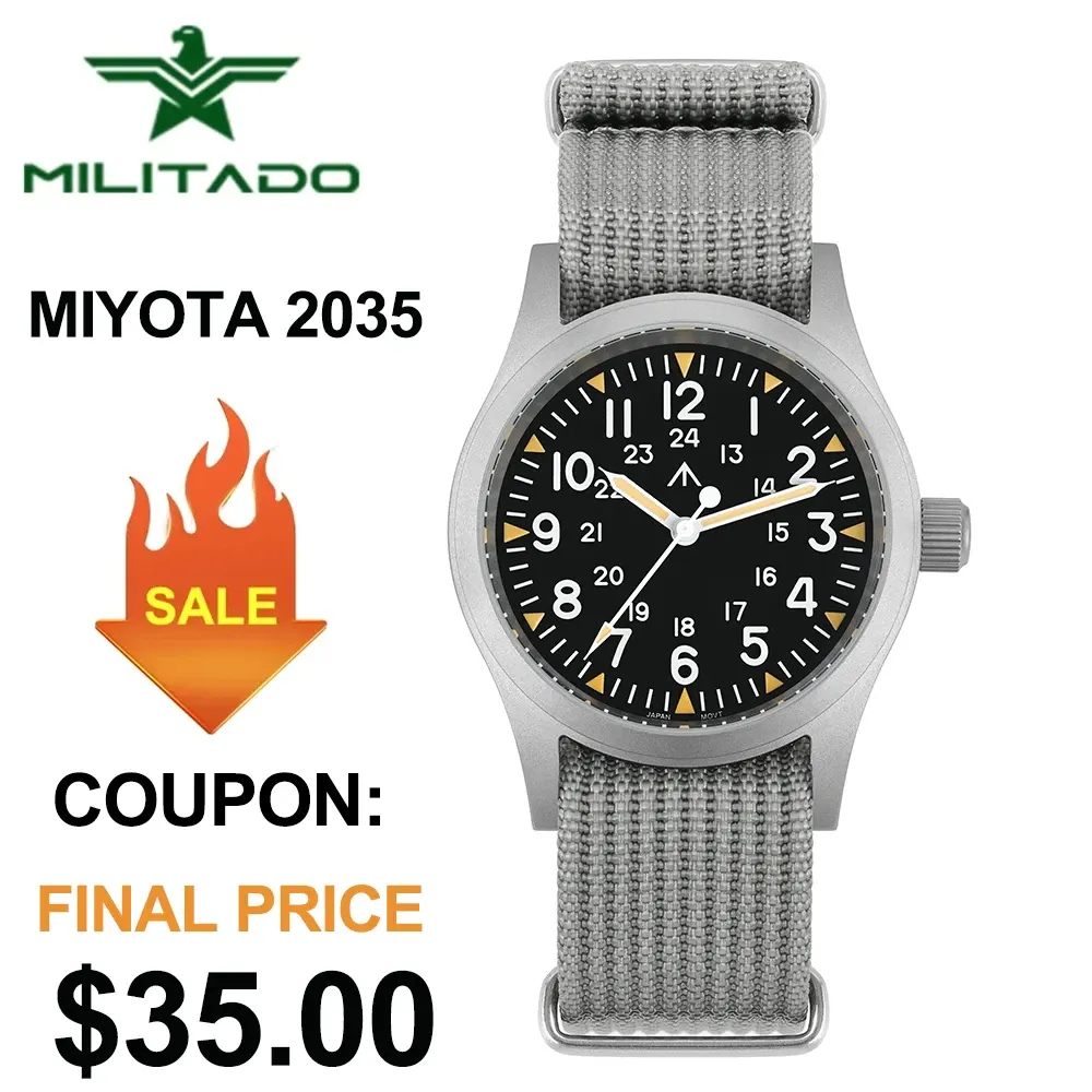 Montre Militado ML05 Quartz 38 mm – Vert nylon