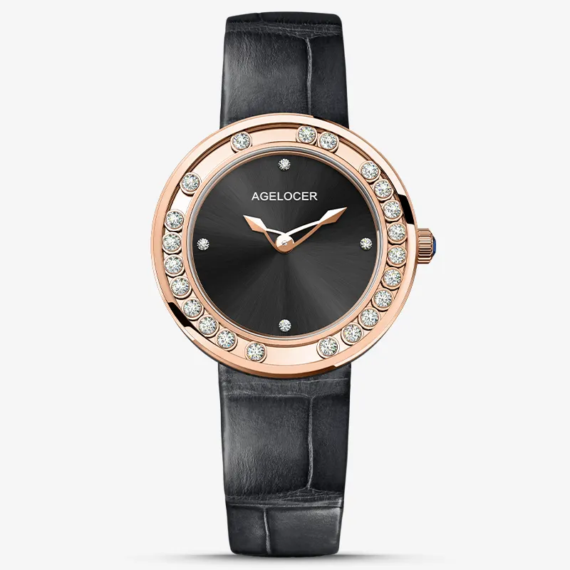 Montre Agelocer Quartz 36 mm – Noir or