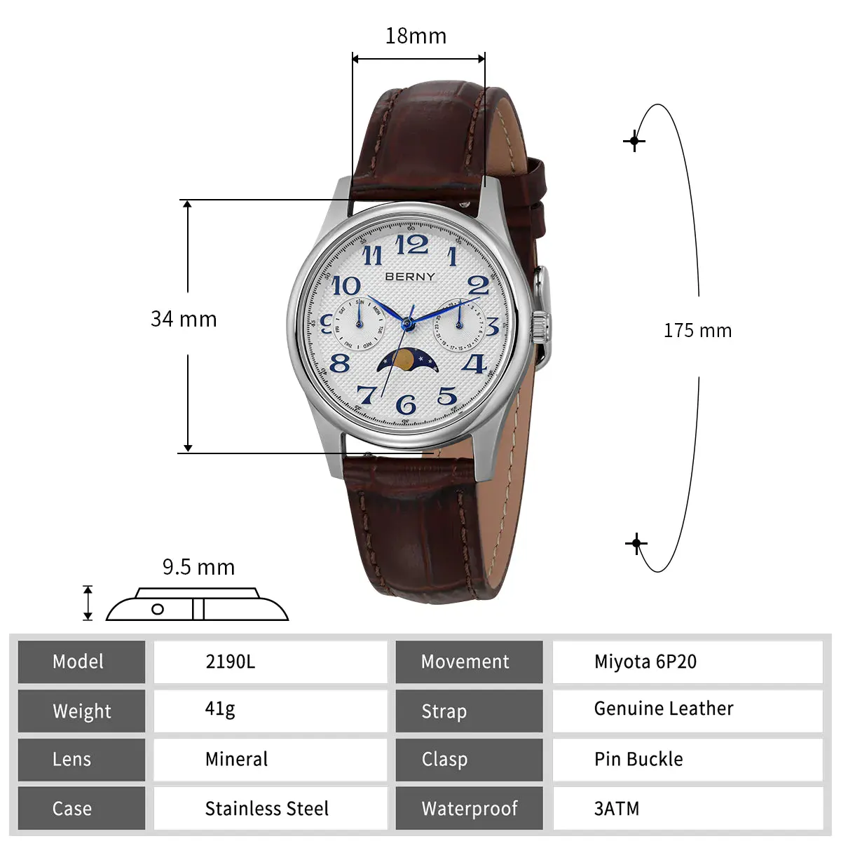 Montre Berny 2190L – Blanc