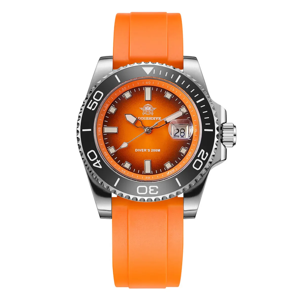 Montre Addiesdive AD2089 Quartz 41 mm – Orange / Bracelet silicone