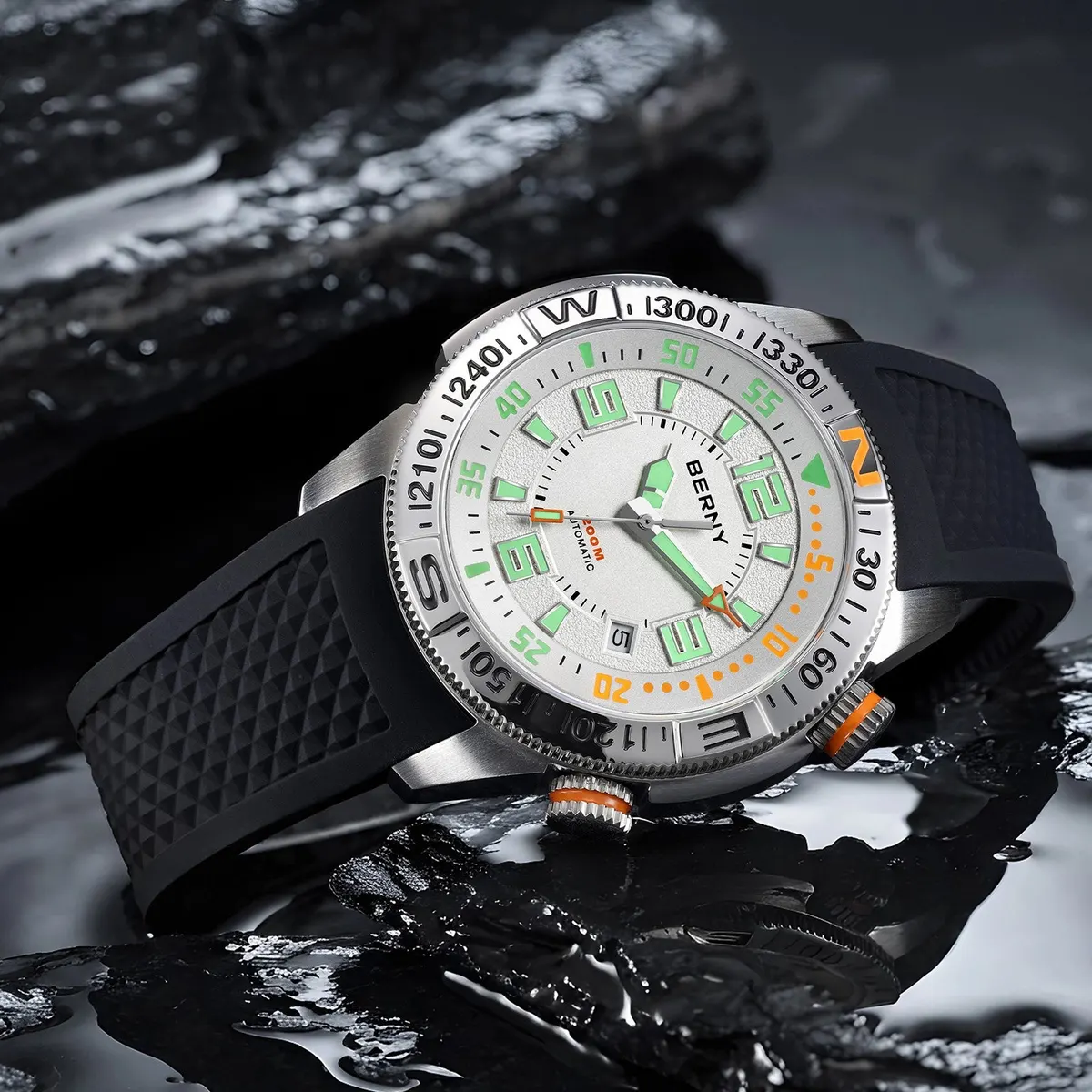 Montre Berny AM164M – Argent / Blanc