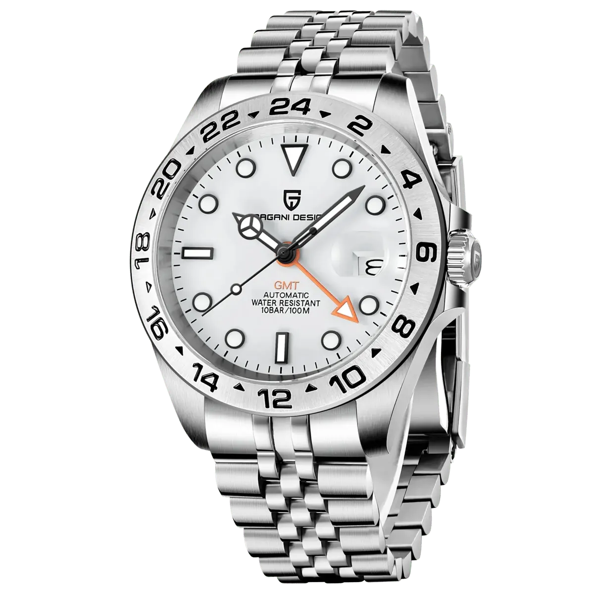 Montre Pagani Design PD-1682 Automatique 42 mm – Blanc / Bracelet jubilé