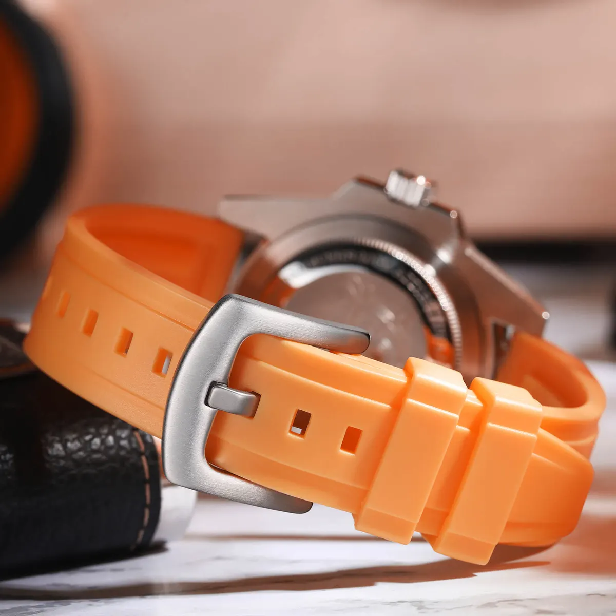 Montre Addiesdive AD2040 – Orange / Argent / Bracelet caoutchouc