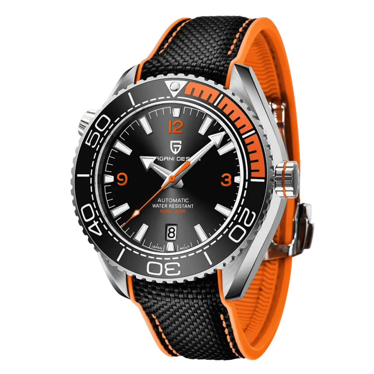 Montre Pagani Design PD-1679 Automatique 42 mm – Noir · Orange / Nylon