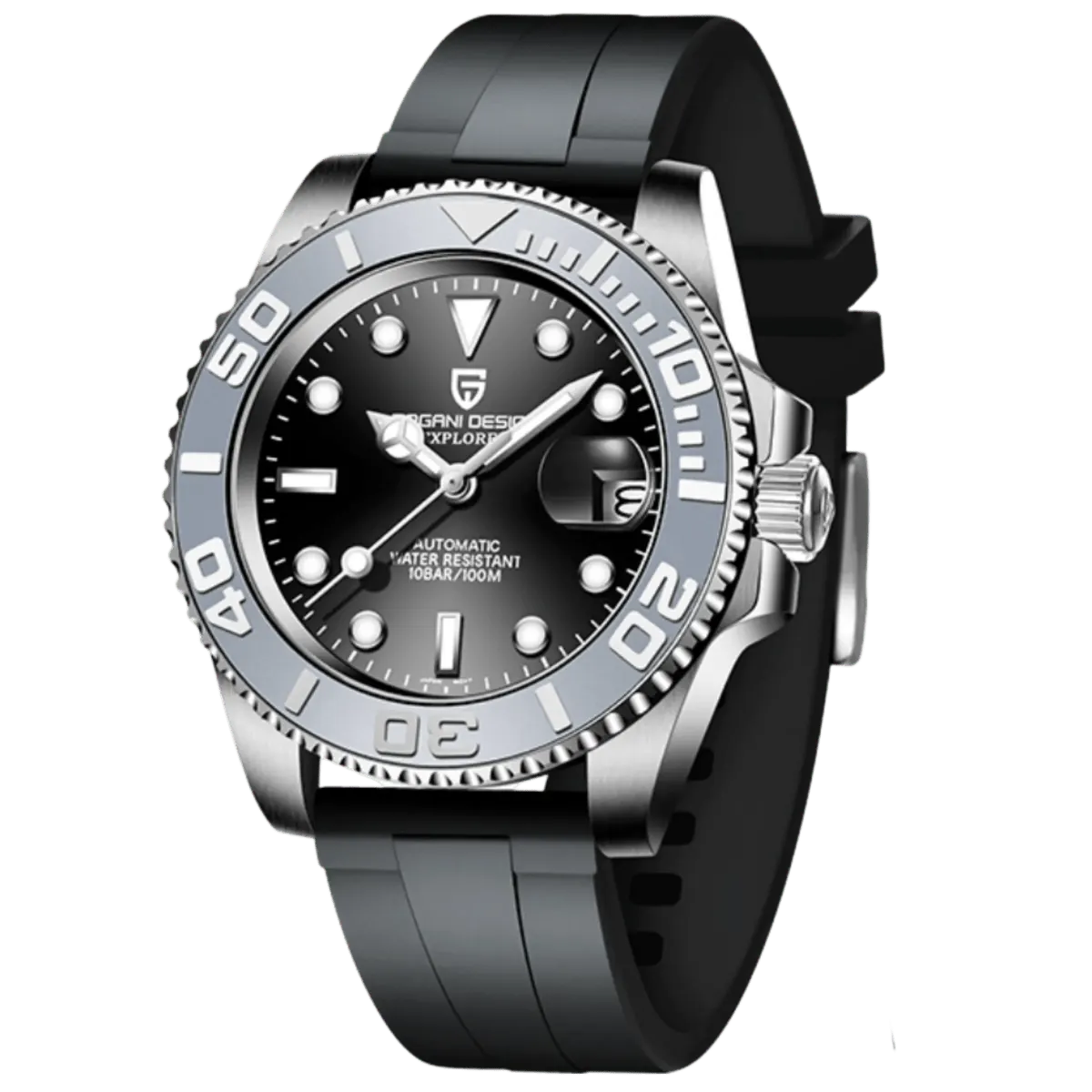 Montre Pagani Design PD-1651 Automatique 40 mm – Gris / Caoutchouc