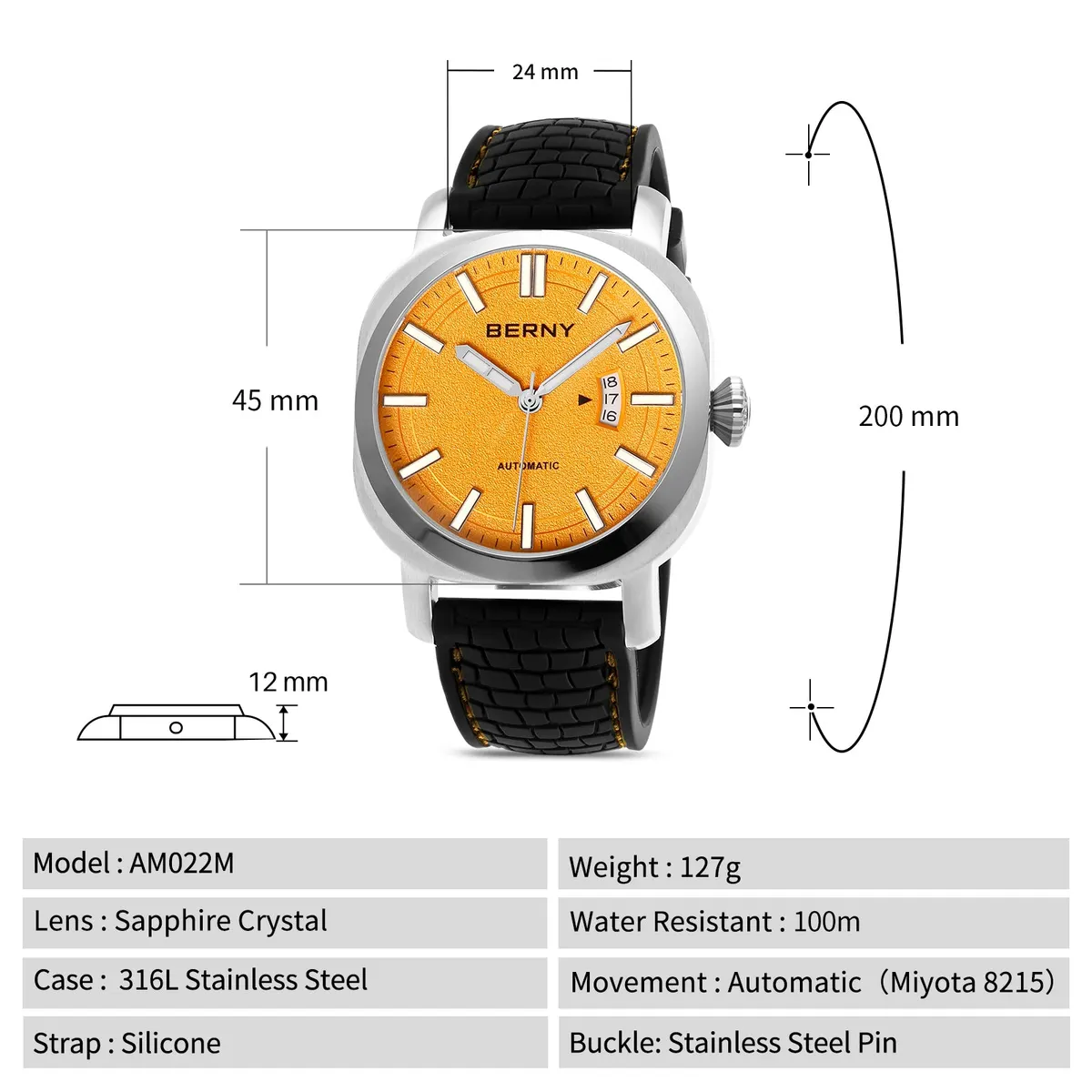 Montre Berny AM022M – Orange