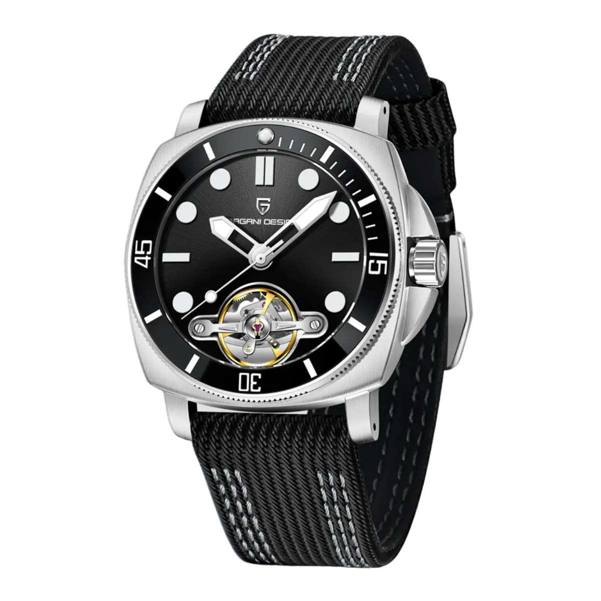 Montre Pagani Design PD-1833 Mécanique manuel 43 mm – Noir / Nylon