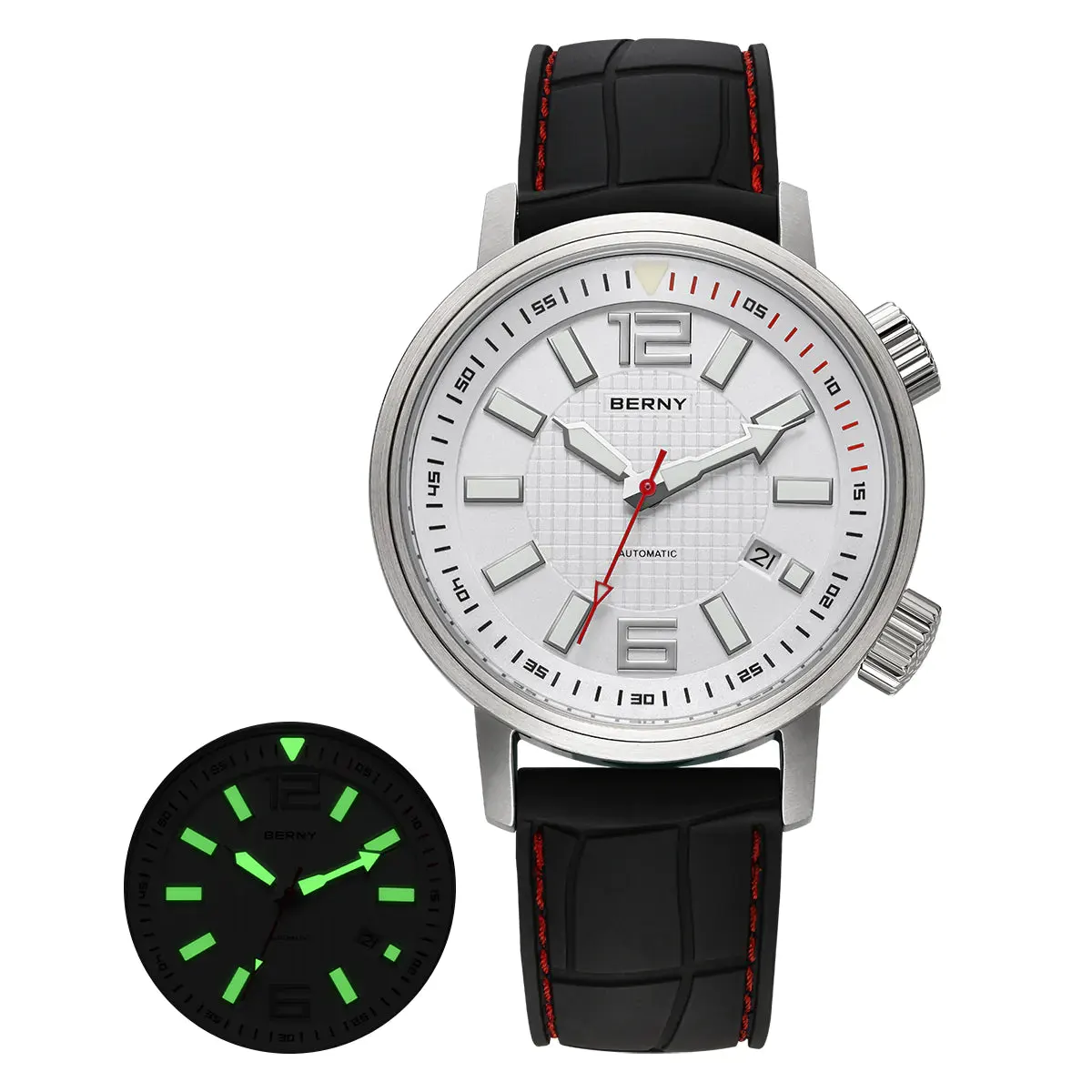 Montre Berny AM181M Automatique – Blanc / Noir