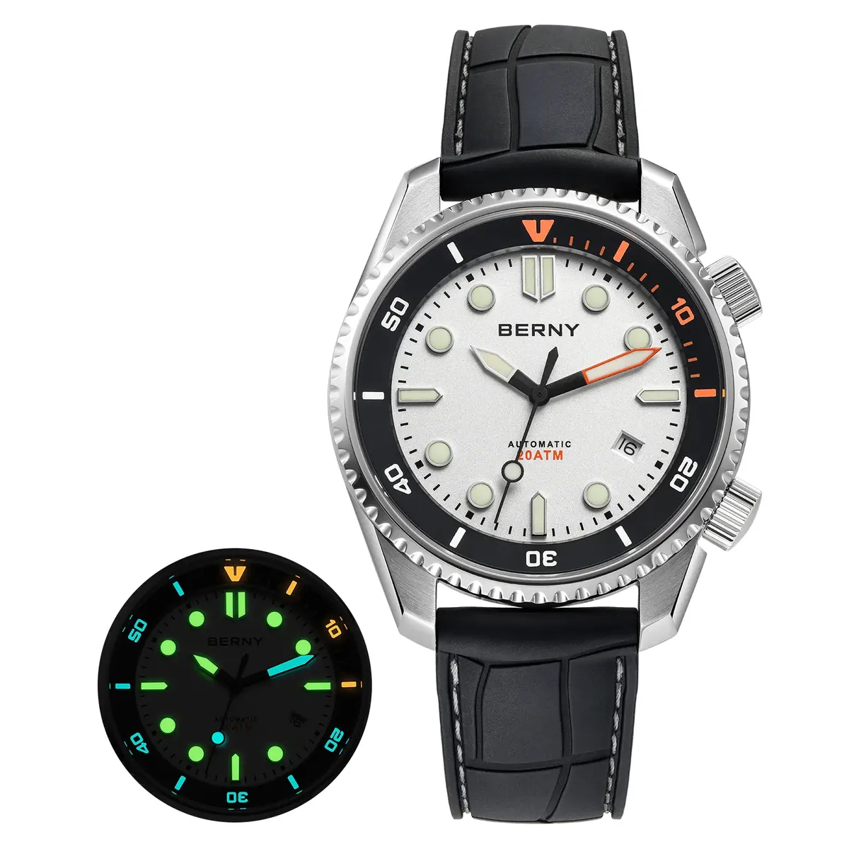 Montre Berny AM155M Automatique – Argent / Blanc