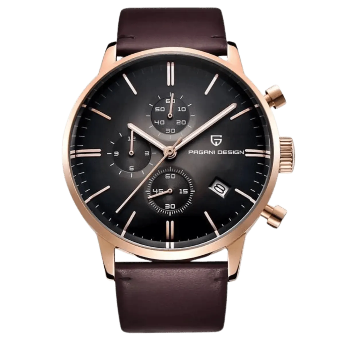 Montre Pagani Design PD-2720K Méca-quartz 42 mm – Or noir / Cuir