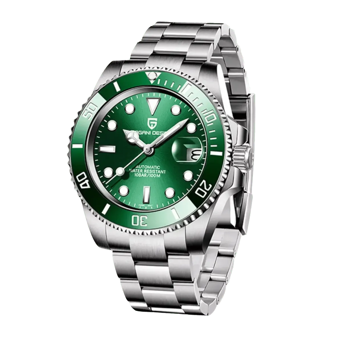 Montre Pagani Design PD-1661 Automatique 40 mm – Vert / Bracelet Oyster