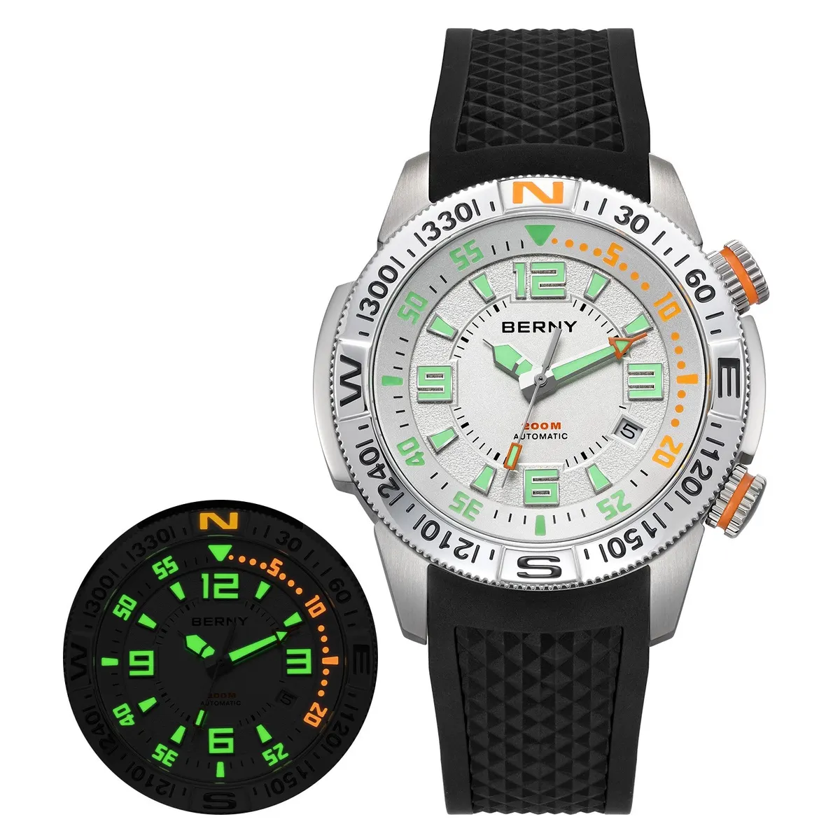 Montre Berny AM164M Automatique – Argent / Blanc