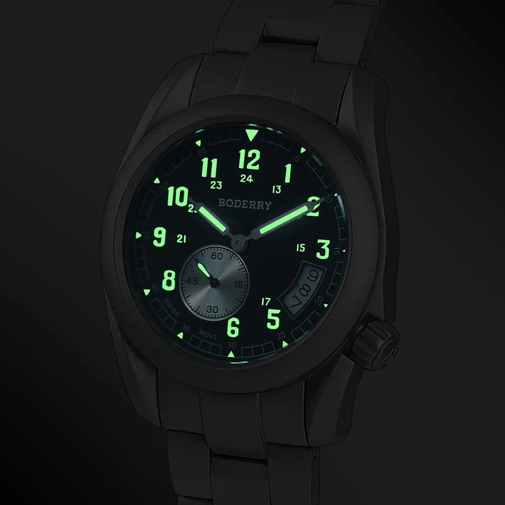 Montre Boderry Quartz 38 mm – Bracelet noir
