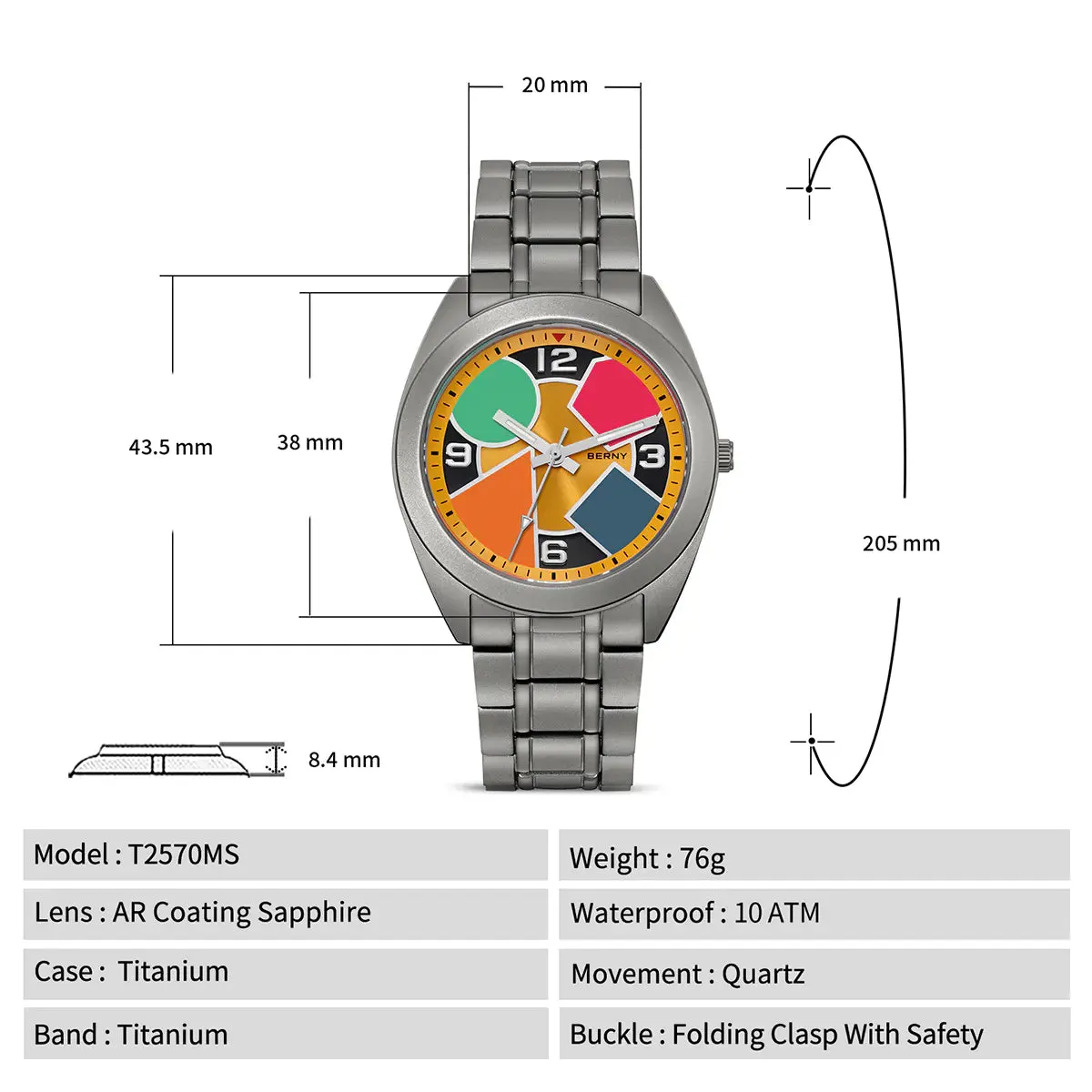 Montre Berny T2570MS – Jaune