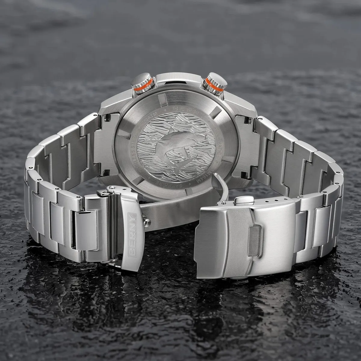 Montre Berny AM164MS – Argent / Orange