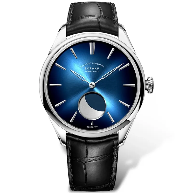 Montre Borman Automatique 41,5 mm – Argent · Bleu