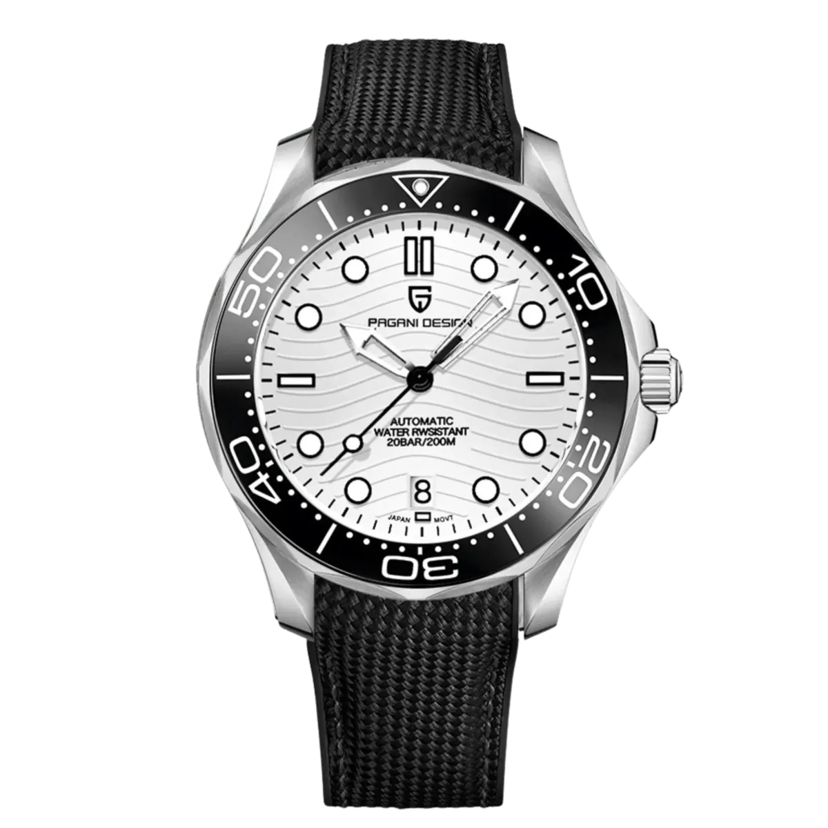 Montre Pagani Design PD-1685 Automatique 42 mm – Blanc / Nylon