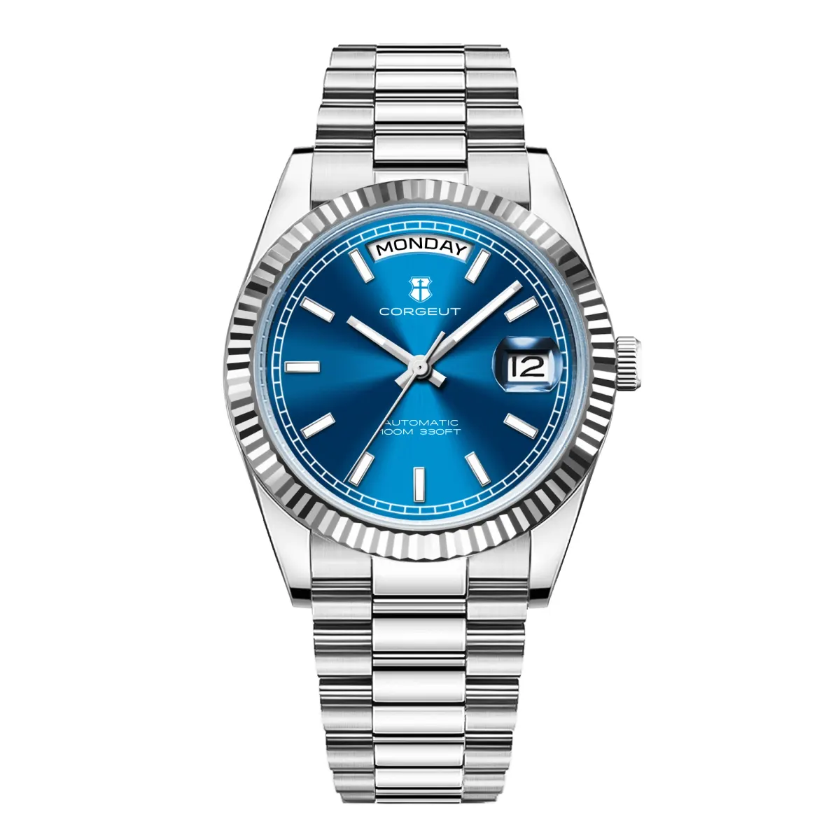Montre Corgeut Automatique 39 mm – Bleu marine bleu