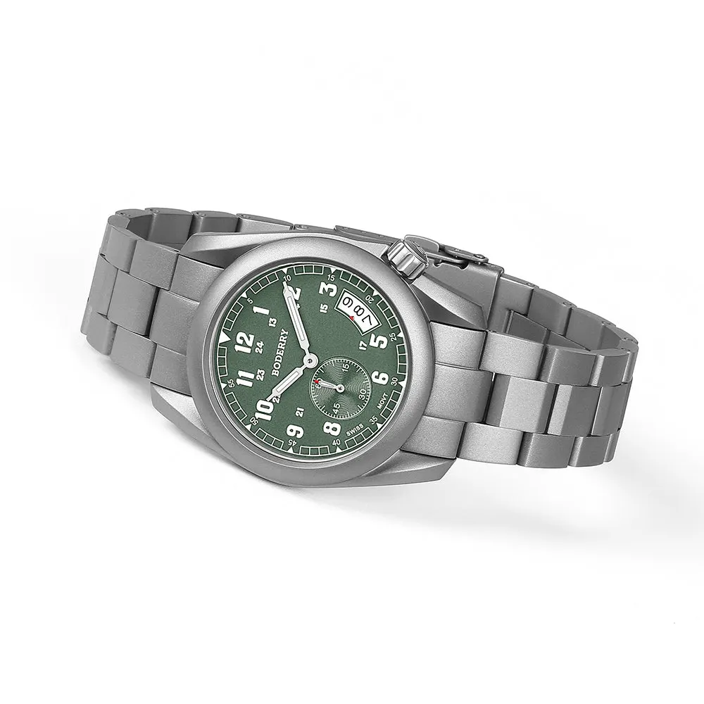 Montre Boderry Quartz 38 mm – Bracelet vert