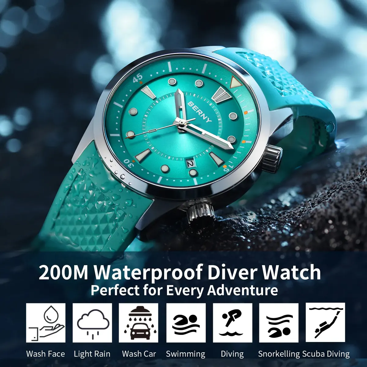 Montre Berny AM539M – Bleu clair