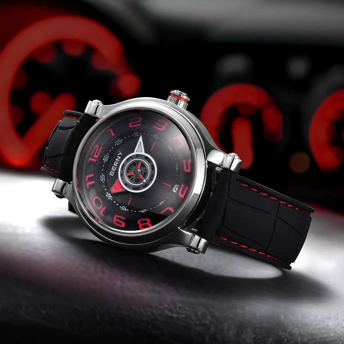 Montre Berny AM053VM Automatique – Rouge / Argent