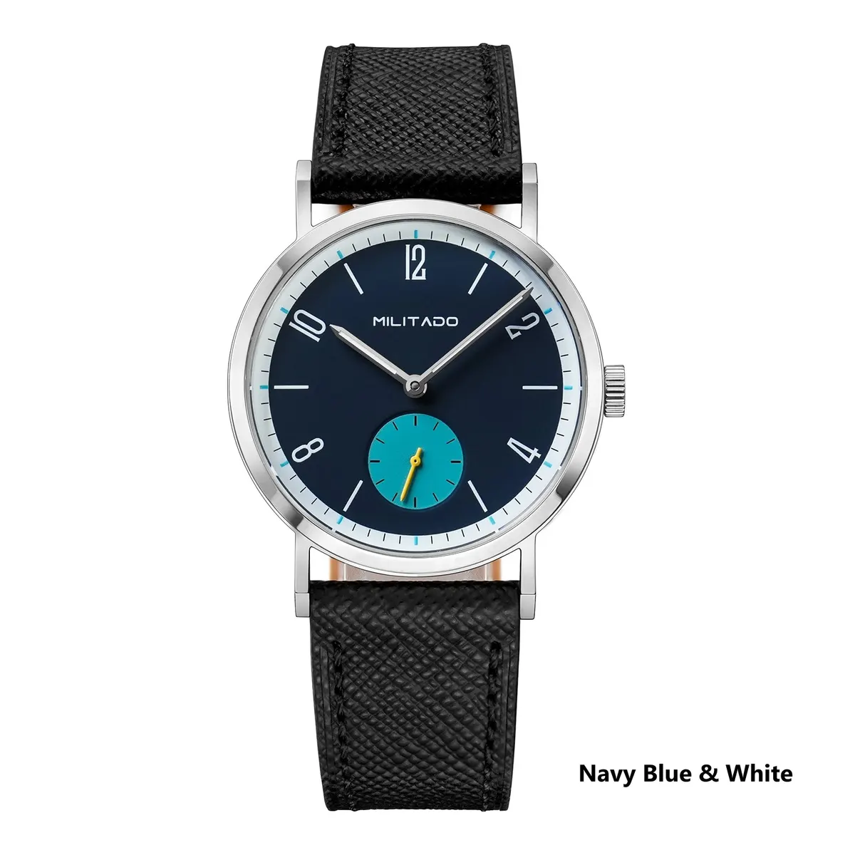 Montre Militado ML27 Mécanique manuel 36 mm – Bleu marine bleu · Blanc