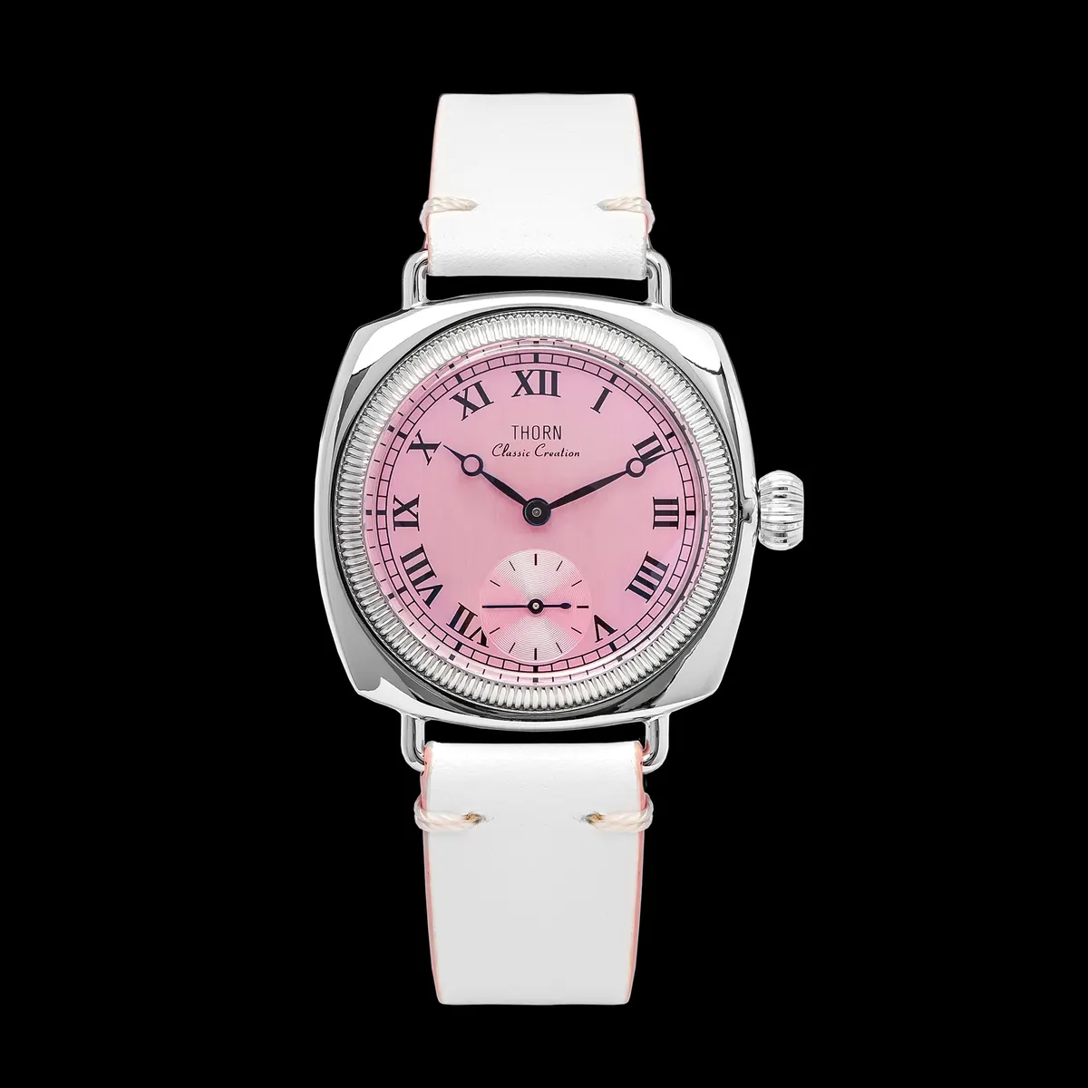 Montre Thorn VD78 Automatique 36 mm – Rose · Bracelet blanc