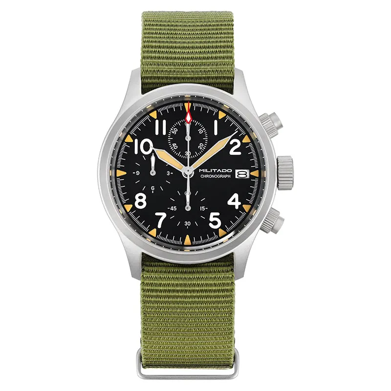 Montre Militado ML1868-2 Méca-quartz 39 mm – Vert nylon