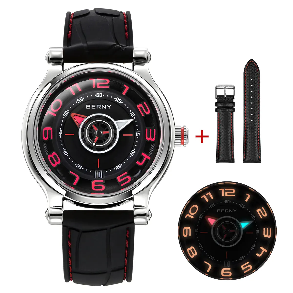 Montre Berny AM053VM Automatique – Rouge / Argent