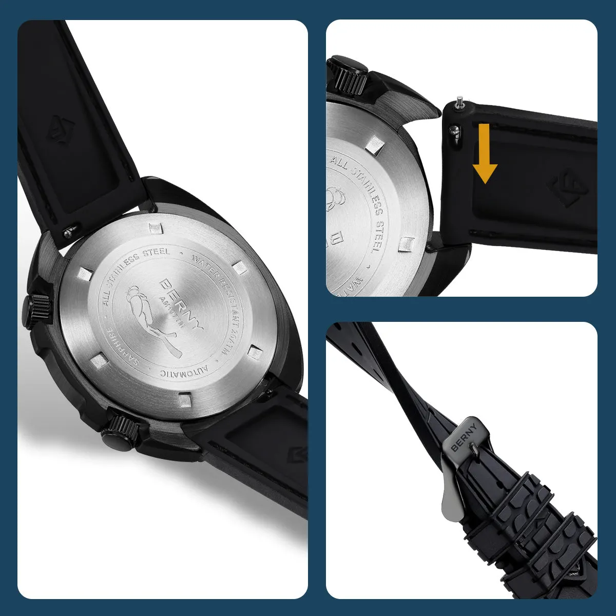 Montre Berny AM1970M-BLK – Jaune
