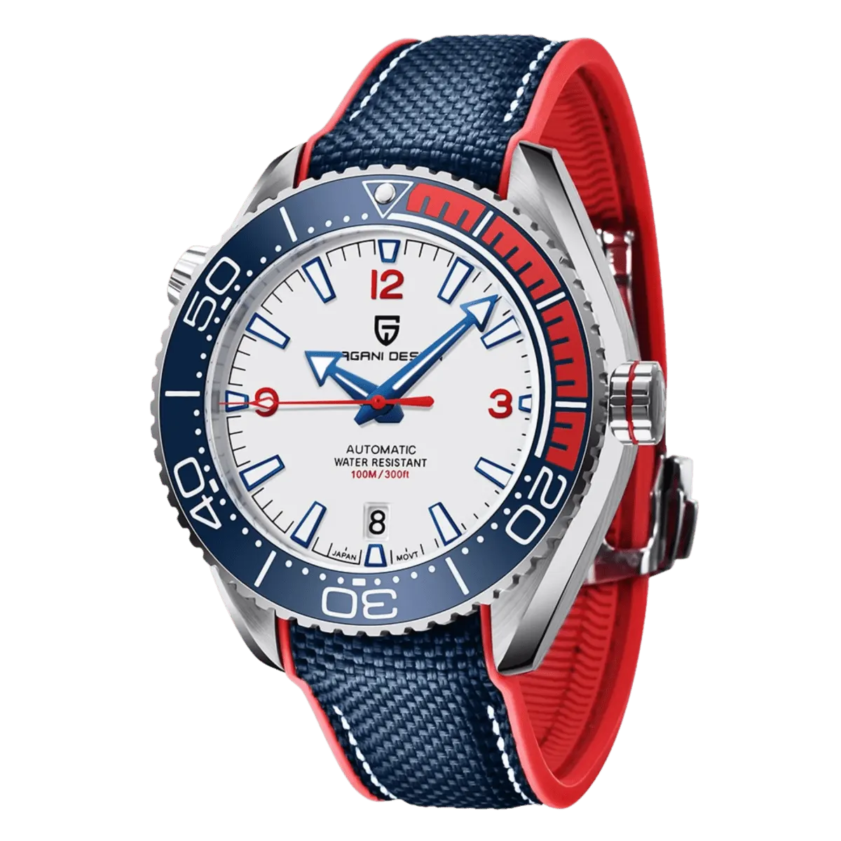 Montre Pagani Design Automatique 42 mm – Blanc / Nylon