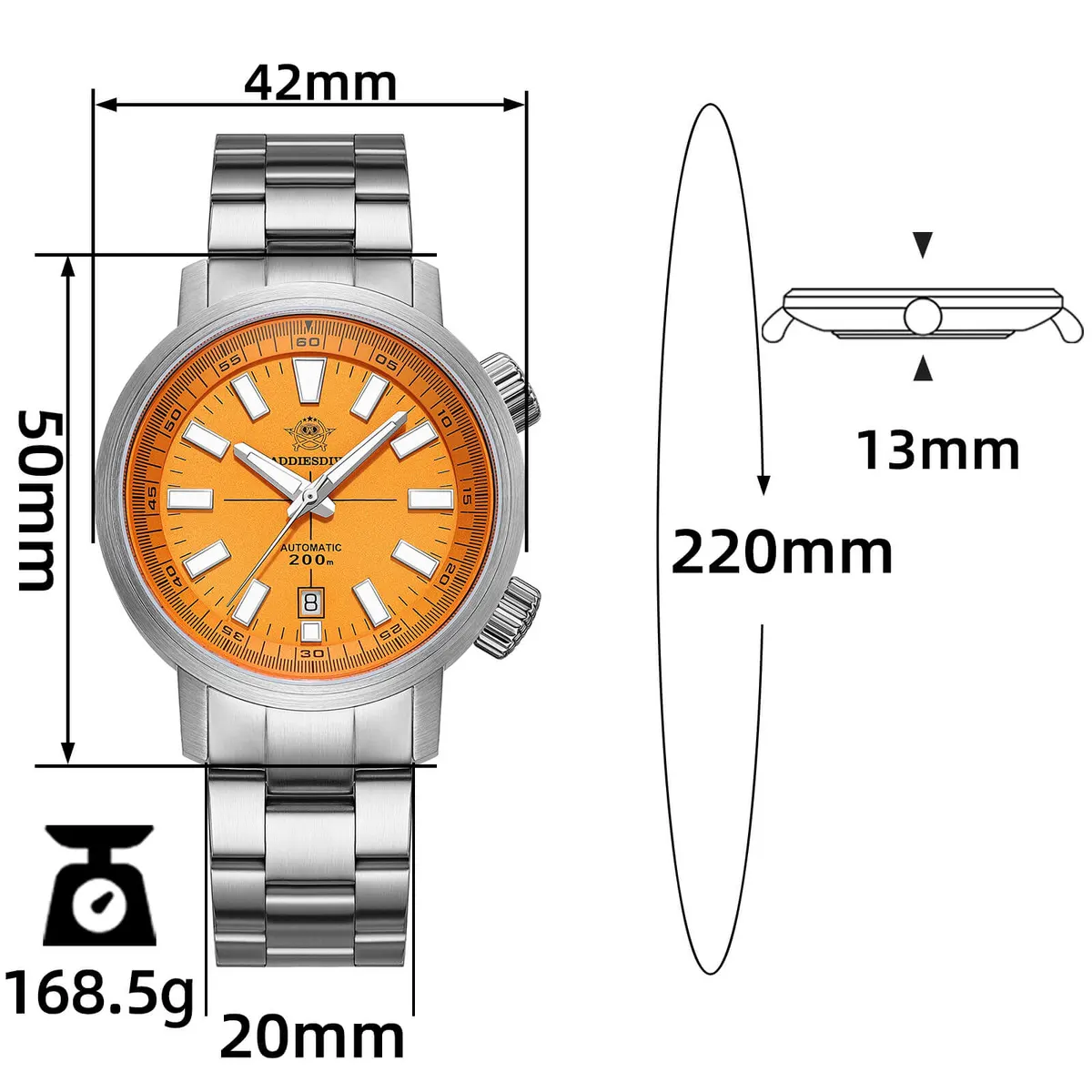 Montre Addiesdive 6105 – Orange