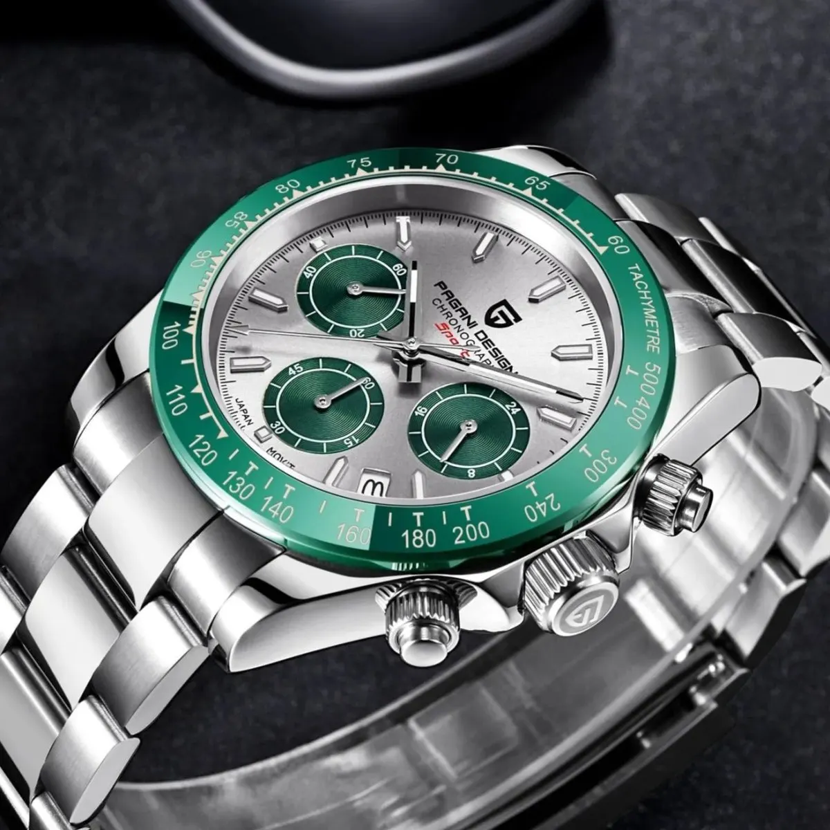 Montre Pagani Design Méca-quartz 40 mm – Blanc / Bracelet jubilé