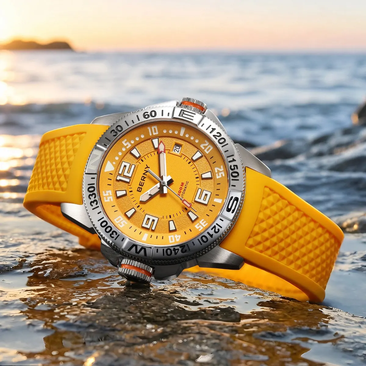 Montre Berny AM162M – Argent / Jaune