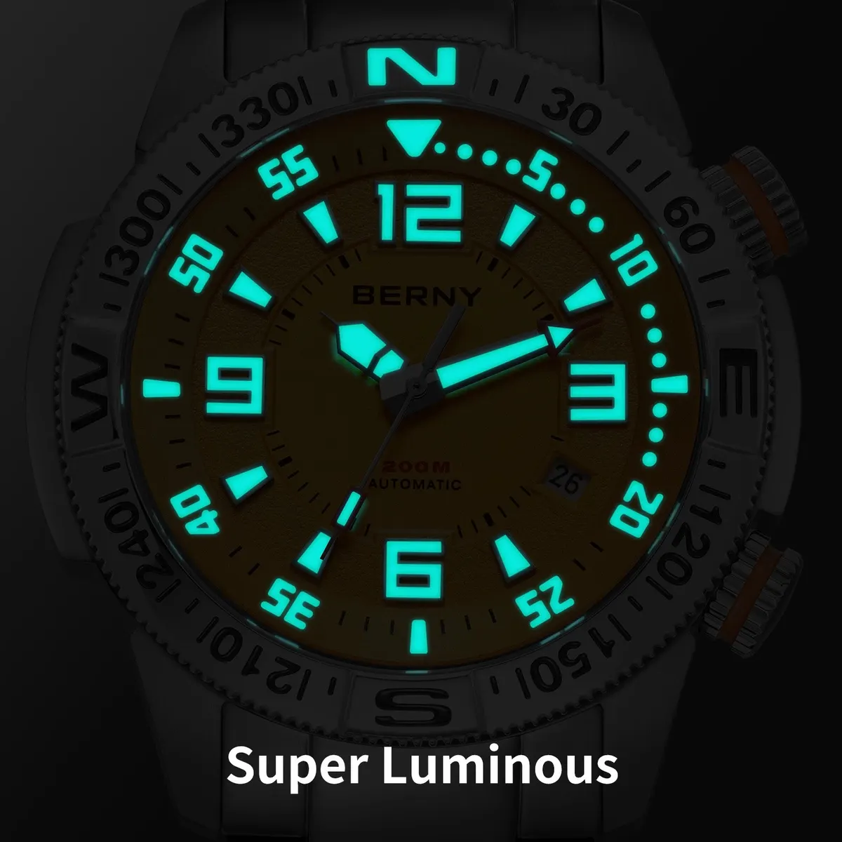 Montre Berny AM164MS – Argent / Orange