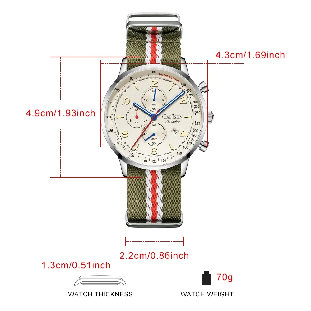 Montre Cadisen Quartz – Vert