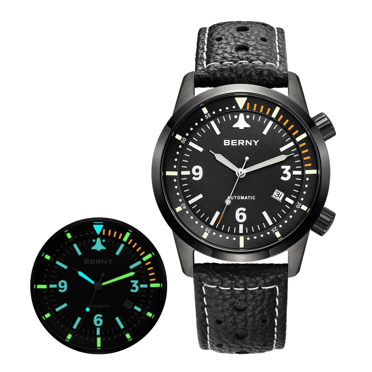 Montre Berny AM169M-BLK Automatique – Noir / Noir