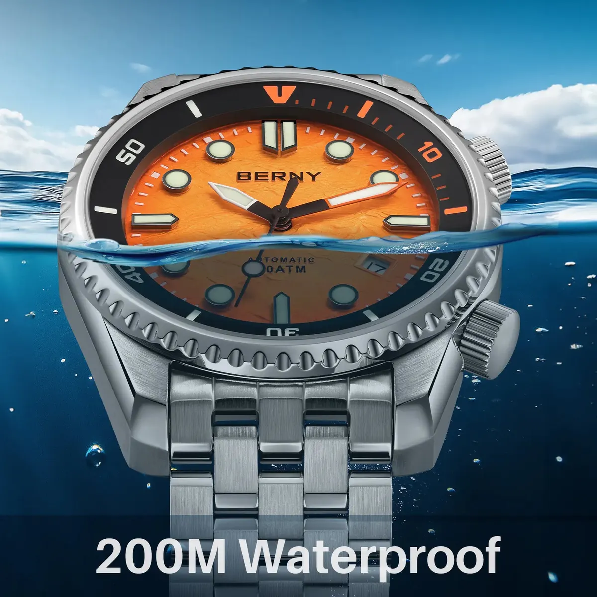 Montre Berny AM155MS – Argent / Orange