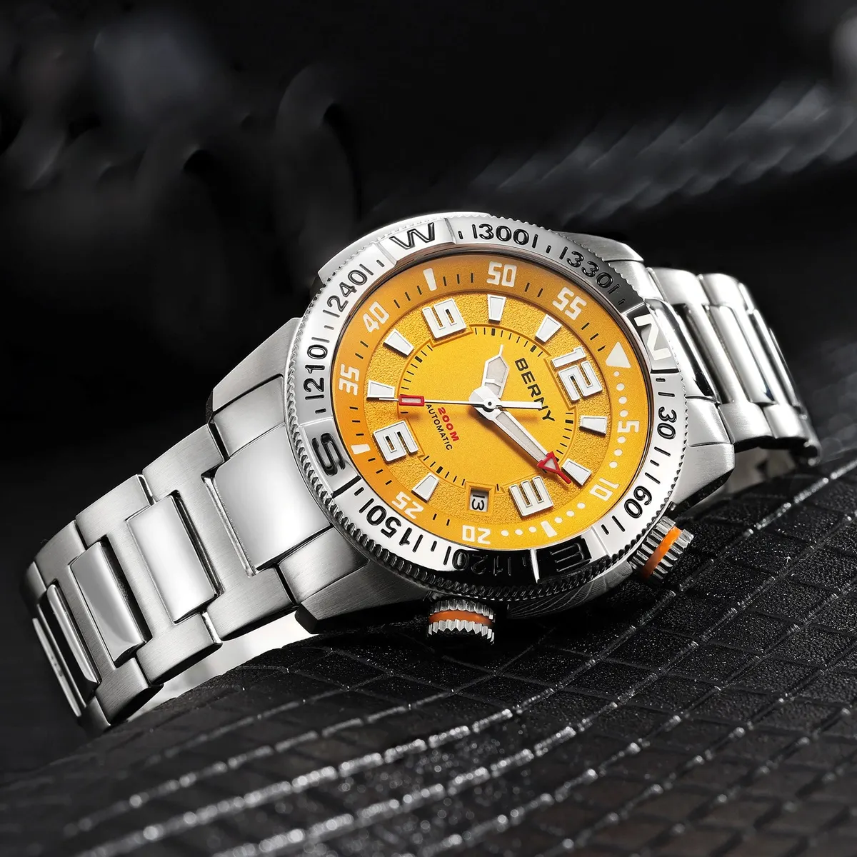 Montre Berny AM164MS – Argent / Orange