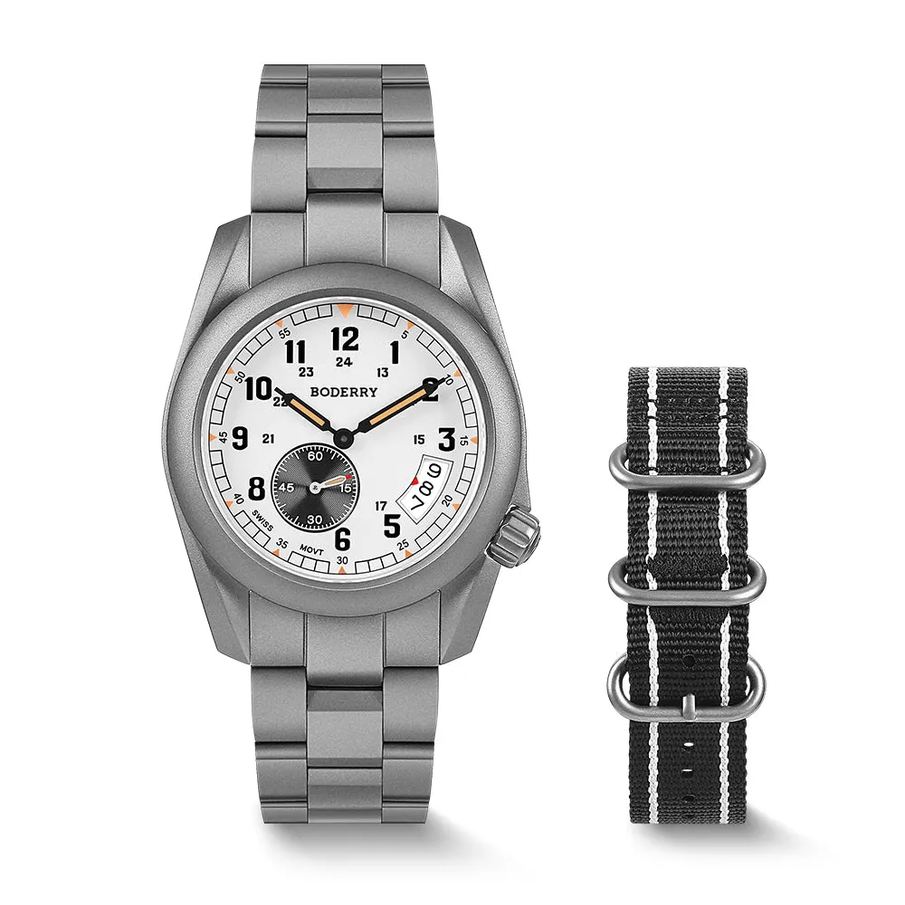 Montre Boderry Quartz 38 mm – Bracelet blanc