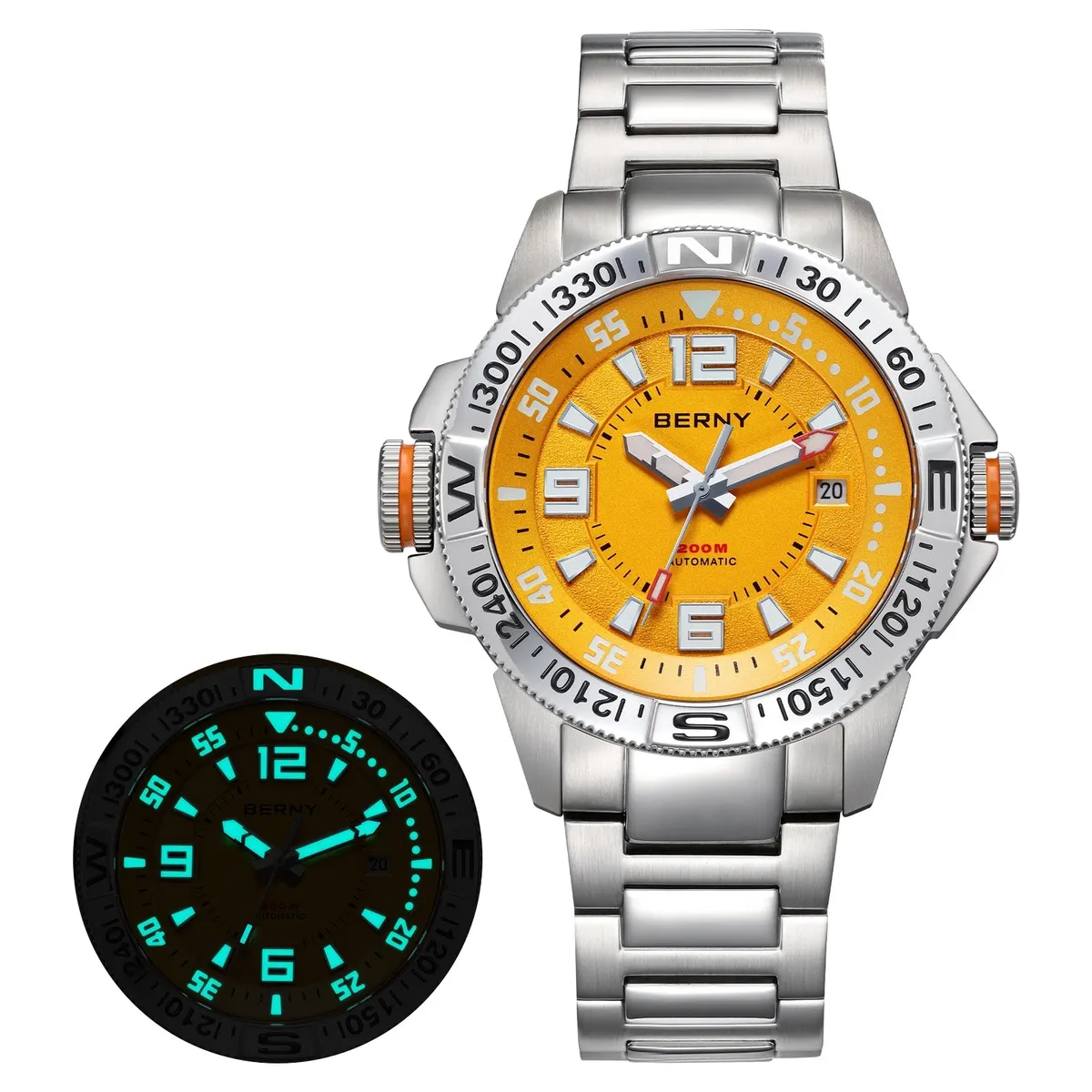 Montre Berny AM162MS – Argent / Jaune