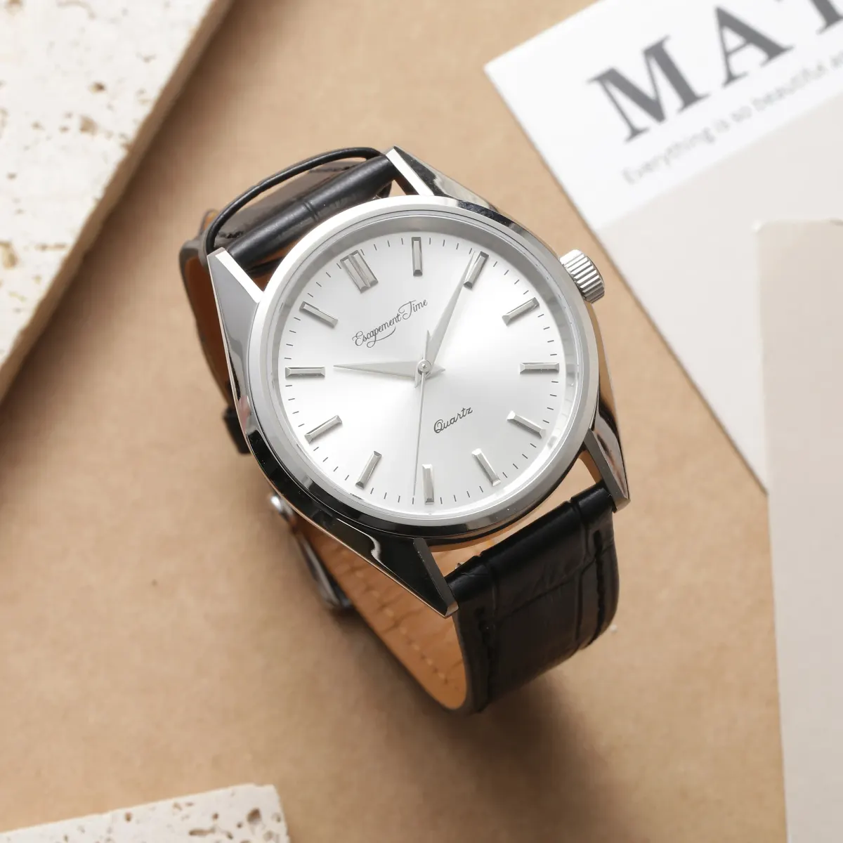 Montre Escapement Time Quartz 40 mm – Argent