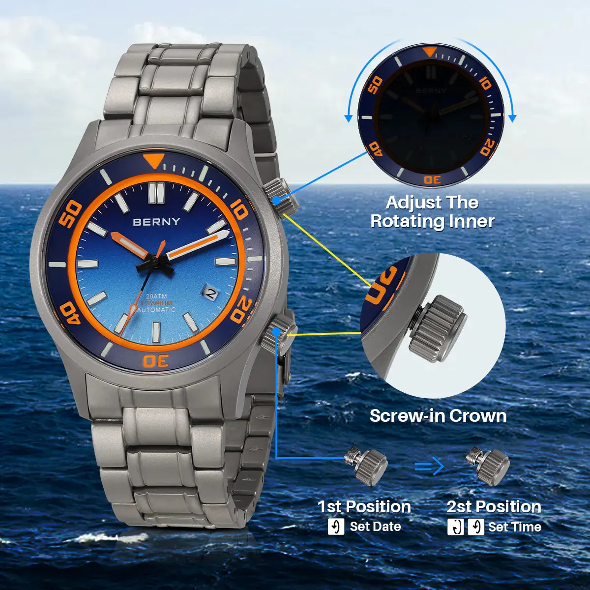 Montre Berny AMT149MS – Bleu
