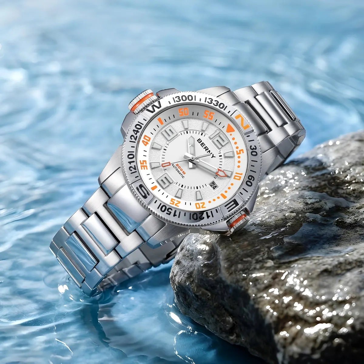Montre Berny AM162MS – Argent / Blanc