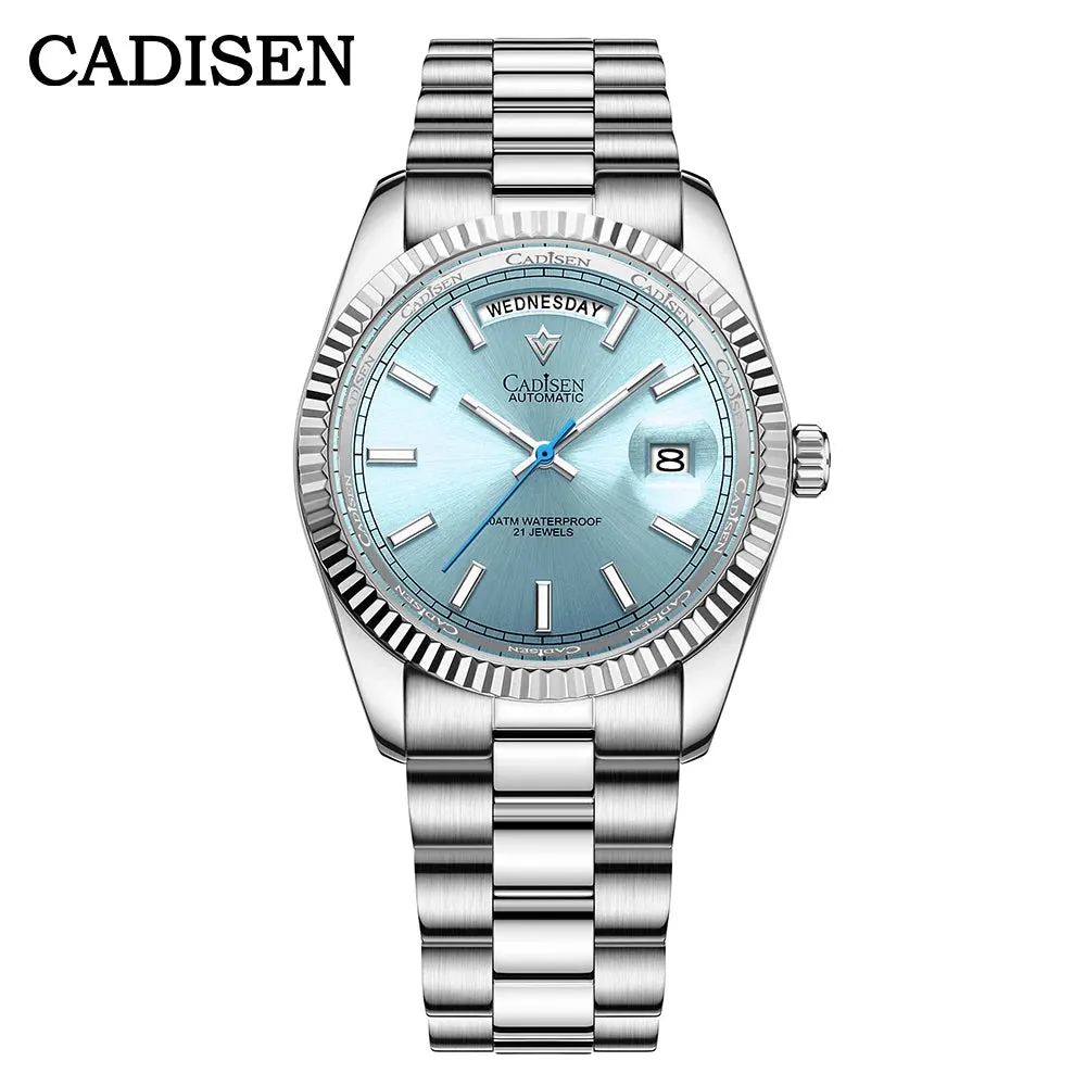 Montre Cadisen C8215 Automatique 40 mm – Bleu clair